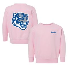 Gear up your little Tiger in style with our Memphis Tigers Toddler Crewneck Sweatshirt. Made from cozy and soft fabric, this sweatshirt features super unique graphics that showcase the pride of the Tigers Nation. From game day excitement to everyday adventures, your little fan will stand out in this officially licensed apparel. Available in various sizes to fit your little one perfectly. Get the Memphis Tigers Toddler Crewneck Sweatshirt today and let your baby show off their team Pink Cotton Sweatshirt For Fan Merchandise, Mascot Long Sleeve Sweatshirt For Fans, Mascot Sweatshirt Long Sleeve Fan Apparel, Pink Cotton Sweatshirt With School Spirit, Pink Cotton Sweatshirt For School Spirit, Cotton Long Sleeve Sweatshirt With Mascot, Pink Long Sleeve Sweatshirt For Fan Merchandise, Pink Long Sleeve Sweatshirt For Fans, Pink Casual Sweatshirt For Fan Merchandise