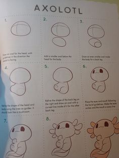 the instructions for how to draw an axoloi from pokemon's pikachu