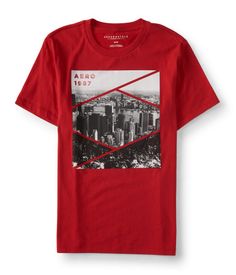 From Brooklyn to Manhattan, hit those streets like you own 'em in our Aero 1987 Diamond City Graphic T! This top is crafted of seriously soft fabric for all-day comfort and confidence, while the monochrome graphic depicts the Big Apple in all its glory.<br><br>Authentic fit. Approx. length (M): xx"<br>Style: 9901. Imported.<br><br>100% cotton.<br>Machine wash/dry. Shirts For Teens Boys, City Graphic, Br Style, Diamond City, Jeans Clothes, Shirt Design Inspiration, Boys Summer Outfits, Graphic Tee Design, Tee Shirt Designs