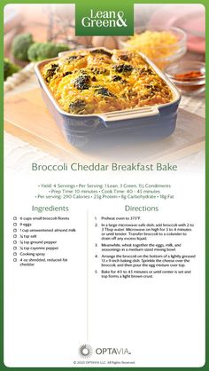 broccoli cheddar breakfast bake recipe