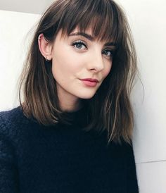 Bob Lung, Brunette Bob, Curated Closet, Bangs With Medium Hair, Hair Bangs, Hair Styles 2017, Haircuts With Bangs, Medium Hair Cuts, Long Bob