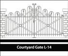 Stewart Courtyard Gate - Founded in 1880s Stewart designs and produces the finest metal fencing available today. Beyond their fifteen standard designs, Stewart offers custom designs in any metal material and has an archive containing thousands of fences, gates and railings produced during their 150+ years in business. Courtyard Gate, Fencing Ideas