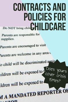 a close up of a piece of paper with text on it that reads, contact and policy for children