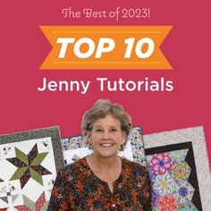 the best of 2013 top 10 jenny tutoriis quilt book cover with an image of a woman standing in front of her quilts