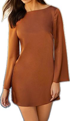 Elegant Long Sleeve Midi Dress With Tie Back, Formal Dresses With Tie Back, Solid Color Tie Back Dress For Formal Occasions, Fall Long Sleeve Tie-back Dress, Fall Long Sleeve Tie Back Dress, Mini Length Tie Back Dress For Fall, Tie Back Mini Dress For Fall, Fall Mini Length Dresses With Tie Back, Fitted Tie-back Dress For Fall