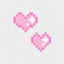 two pixelated hearts on a white background