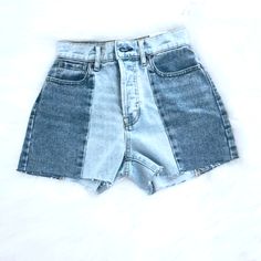 Nwt. Adorable, Color-Blocked Jean Shorts. High Waisted & Great Length With Raw Hem. Trendy Two-tone Denim Bottoms, High Rise Patchwork Bottoms For Summer, Two-tone Denim Bottoms For Spring, High Rise Light Wash Patchwork Bottoms, High-rise Light Wash Patchwork Bottoms, Patchwork Cutoff Bottoms For Summer, Summer Patchwork Cutoff Bottoms, High Waist Color Block Bottoms For Spring, Trendy Two-tone Bottoms For Spring