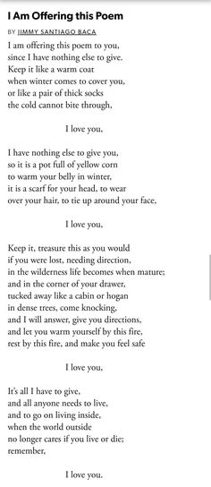 the poem for i am offering this poem