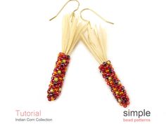 the beaded earrings are made with different materials