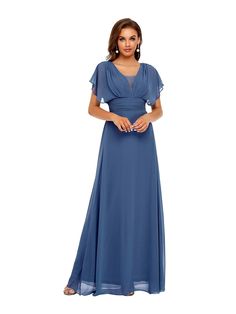 EVER PRETTY Elegant Chiffon Wedding Evening Elegant Evening Dresses Short, Empire Waist Evening Dress, Elegant Party Dress, Summer Bridesmaid Dresses, Formal Bridesmaids Dresses, Party Maxi Dress, Beautiful Evening Dresses, Elegant Party Dresses, Chiffon Evening Dresses