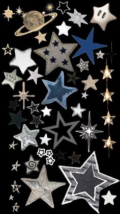 stars and planets are arranged in the shape of magnets on a black background photo