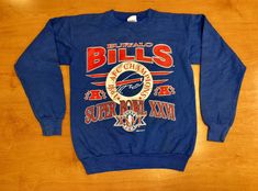 Vintage 1991 Buffalo Bills Crewneck Sweatshirt jersey super bowl thurman thomas xxv xxvi xxvii xxviii afc champs champions lesean mccoy by BroadwayVintageLLC on Etsy Lesean Mccoy, Buffalo Bills, Super Bowl