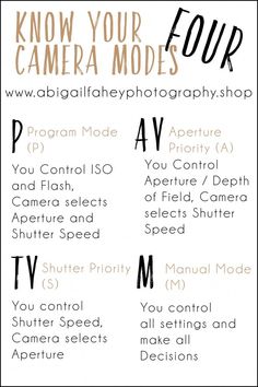 the four types of camera modes