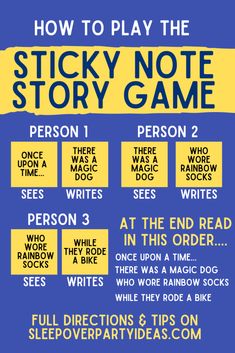 how to play the sticky note story game