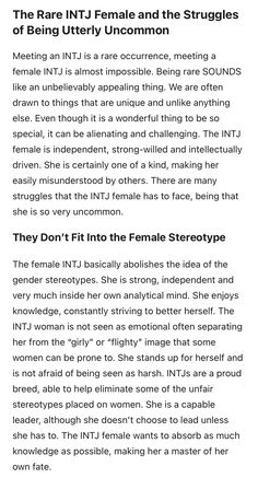 Intj Female, Mbti Charts, Personality Growth