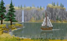 Cliff Side Minecraft House, Minecraft Landscape Ideas, Minecraft Winery, Minecraft Fishing Village, Minecraft Ocean Builds, Minecraft Harbor, Minecraft Terraforming