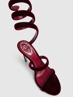 105mm cleo velvet sandals - René Caovilla - Women | Luisaviaroma Rena Caovilla Heels, Renee Caovilla Sandals, Rene Caovilla Red Heels, Rene Caovilla Mules, Rene Caovilla Chandelier Heels, Velvet Sandals, Rene Caovilla, Ski Accessories, Sports Accessories