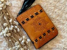 Mandala Leather Boho Wallet Purse Small Black-Handbags, Wallets & Cases-Dreamtime Boho-Dreamtime Boho Bohemian Clutch With Removable Pouch, Bohemian Clutch With Removable Pouch For Daily Use, Bohemian Brown Pouch Clutch, Bohemian Brown Clutch For Travel, Bohemian Style Brown Clutch For Travel, Bohemian Brown Travel Clutch, Bohemian Wallets With Card Slots For Everyday Use, Bohemian Pouch Wallet For Everyday Use, Bohemian Wallet With Card Slots For Daily Use