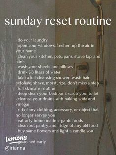 clean girl sunday reset routine 🫧🧼 | Gallery posted by iri | Lemon8 Sunday Reset Routine, Reset Routine, Sunday Reset, Sunday Routine, Daylight Savings, New Energy