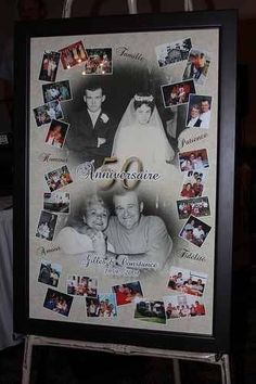 an anniversary photo frame with pictures on it