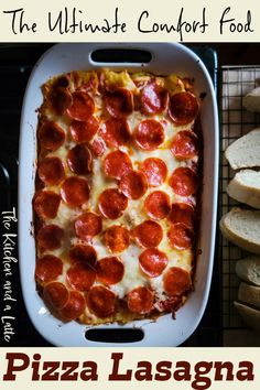 the ultimate comfort food for pizza lasagna is made with pepperoni and cheese