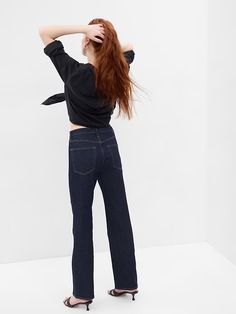 High Rise Organic Cotton '90s Loose Jeans with Washwell | Gap Beachwear Skirt, Curve Jeans, Loose Fit Jeans, Water Saving, Loose Jeans, Denim Coat Jacket, Slim Fit Trousers, Wide Fit Boots, Black Suits