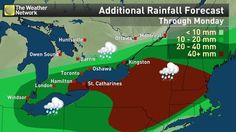 a weather map showing the average snowfall in the united states and canada on monday, march 20