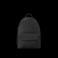 Takeoff Backpack LV Aerogram - Men - Bags | LOUIS VUITTON ® Luxury Black Backpack, Luxury Black Standard Backpack, Luxury Black Backpack For School, Luxury Black School Backpack, Louis Vuitton Official, Black Hardware, Black Backpack, Flap Pocket, Leather Trims