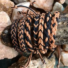 1 Braided Hemp Anklet or Bracelet in Black and Cappuccino Copper Geometric pattern choices Braided to the measurement of the size choice. 2 additional inches of loose cord left at each end for opening & size adjustment. finished with a SLIDING KNOT = Loose cord ends are brought together & a square knot is tied around them. You will be able to slide the ends through the knot to tighten or loosen the bracelet for on & off wear. Rather have it TIE-ON = ends left loose to tie it on, just My Intent Bracelet, Hemp Anklet, Hippie Crafts, Cute Friendship Bracelets, Sliding Knot Closure, Hemp Jewelry, Hemp Bracelets, Cowgirl Jewelry, Square Knot