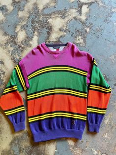 Super funky, 90s Tommy Hilfiger color-block sweater. 100% cotton   Size large but it's oversized/relaxed fit In great condition. Minor wear. Colorful Casual Patchwork Sweater, Colorful Patchwork Casual Sweater, Retro Striped Color Block Sweater, Sporty Multicolor Color Block Sweater, Trendy Color Block Sweater For Streetwear, Casual Color Block Sweater For Streetwear, Oversized Retro Sweater, Multicolor Casual Sweater For Streetwear, Multicolor Cotton Color Block Sweater