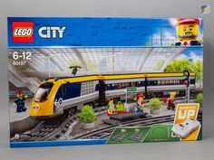 the lego city train set is in its box