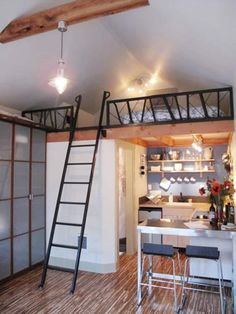 the loft is very large and has a ladder