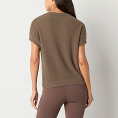 Wrap yourself in cozy comfort with this Stylus women's pullover sweater. Crafted from a soft fabric, it features a regular-fit, a crew neck, and short dolman sleeves. Pair it with leggings or jeans for an effortless look.Closure Type: Pullover HeadFit: Regular FitNeckline: Crew NeckSleeve Length: Short SleeveSleeve Style: Dolman SleeveApparel Length: 22 Inches - FrontFiber Content: 100% NylonCare: Machine WashCountry of Origin: Imported