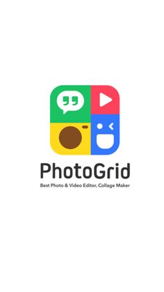 the logo for photogrid, a video editor and collage maker that has been updated