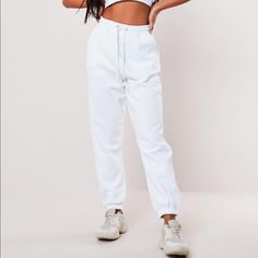 White Sweatpants, Brand New. 90’s Oversized Style Joggers. White Drawstring Joggers For Jogging, Trendy White Sweatpants With Drawstring, White Casual Sweatpants With Drawstring, White Relaxed Fit Tracksuit Sportswear, White Relaxed Fit Tracksuit For Sportswear, White Relaxed Fit Sportswear Tracksuit, Trendy White Sweatpants For Winter, White Casual Drawstring Sweatpants, White Relaxed Fit Tracksuit