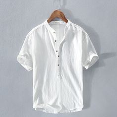 Season:Summer; Fabric:Linen Cotton Blend; Sleeve Length:Short Sleeve; Look After Me:Washable,Wet and Dry Cleaning; Gender:Men's,Men; Style:Casual,Fashion,Breathable,Comfortable; Tops Type:Cotton Linen Shirt,White Cotton Shirt,Summer Shirt,Beach Shirt,Linen Shirt,Shirt; Occasion:Daily Wear,Vacation,Street,Holiday,Beach,Hawaiian; Pattern:Plain; Neckline:Stand Collar; Listing Date:02/26/2024; Bust:; Length:; Shoulder Width:; Sleeve: Mens Linen Shirts Summer, Casual Beach Style, Summer Causal, Kemeja Lelaki, Short Sleeve Linen Shirt, Mens Shorts Summer, Linen Shirt Men, Linen Casual, 2017 Summer