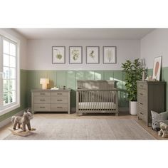 By featuring exclusively 90-degree details, the Denman furniture collection adds a transitional, contemporary feel to any nursery. This 3-piece nursery set includes the Denman 4-in-1 Convertible Crib, the Denman Dresser, and the Denman Chest. The Denman collection is available in 2 sophisticated finishes: Crescent Gray and Midnight Gray. The Denman 4-in-1 Convertible Crib can be converted from a crib into a toddler bed, daybed, and full-size bed, intended to grow with your child from baby to tee Two Tone Nursery Walls, Nursery Grey Furniture, Dresser Unit, Grey Nursery Boy, Gender Neutral Baby Nursery, Grey Crib, Changing Table Topper, Nursery Dresser, Degree Design