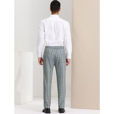 Designed in a classic plaid pattern, these pants are easy and casual to match your dressing style or personal look. Check patterns in a variety of colors for you to choose from to easily match your tops for a casual semiformal style. These plaid pants can be worn with casual basic t-shirts, shirts, suits, jackets, and shoes. The plaid pants are made of lightweight stretch fabric for a comfortable and soft fit. Perfect for casual every day and work wear all year round. For business work, meetings, travel, lounge, shopping, playing, or dating, the plaid pants would be your choice. Mens Plaid Dress Pants, Travel Lounge, Slim Fit Chino Pants, Work Meetings, Plaid Dress Pants, Animal Print Pants, Stretch Dress Pants, Dressing Style, Basic T Shirts