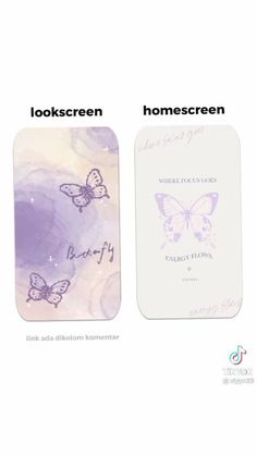 two tags with butterflies on them and the words, look at them in different languages