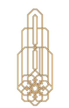 an art deco design in gold and white