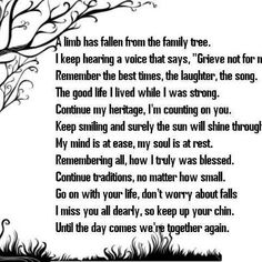 a poem written in black and white with an image of a tree on the side