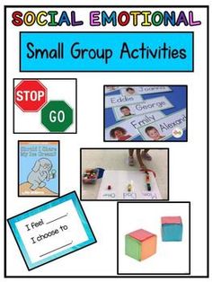 small group activities with pictures and words to help students learn how to use social emotions