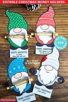 printable christmas money holders for kids to make