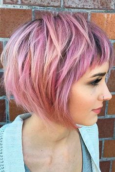 Fun Short Hairstyles, Layered Hair With Bangs, Layered Bob Haircuts, Layered Bob Hairstyles, Short Layered, Bob Hairstyles For Fine Hair, Short Layered Haircuts, Haircuts For Fine Hair, Haircuts With Bangs