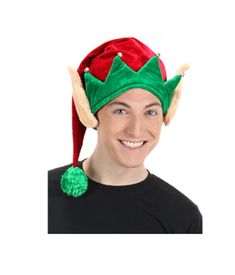 Put a little festive twist to your wardrobe this holiday season with this adorable soft elf hat with ears. This deluxe plush hat is full of Christmas cheer, with its red base, chenille pom pom, and green jagged trim. Little bells add extra festivity to the look, and the soft elf ears are perfect for an elf advocate such as yourself. The lining even has a hidden pocket for your ID or cash! Only an elf would make something so clever. Perfect for Christmas celebrations, office and school events, fa Elf Hat With Ears, Kiss Costume, Troll Costume, Hat With Ears, Holiday Hats, Elf Costume, Elf Ears, Holiday Costumes, Scary Costumes