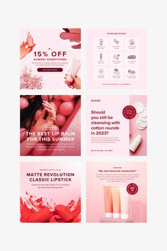 Rosette Social Media Posts - The Ecommerce Creative - Template Skincare Social Media Posts, Skincare Social Media, Social Media Packages, Email Marketing Automation, Email Marketing Template, Best Lip Balm, Media Planner, Text Layout, Social Media Presence