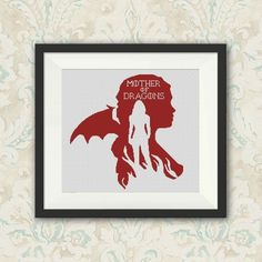 a cross stitch pattern with the silhouette of a woman's head and bat on it