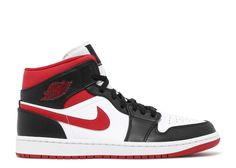 Air Jordan 1 Mid 'Black Gym Red' - Air Jordan - 554724 122 - white/gym red/black | Flight Club Jordan 1 Mid Black, Air Jordan 1 Mid Black, Jordan 1 Mid White, Red Jordans, Basket Style, Black Jordans, Jordan Red, Sneaker Stores, Red Nike