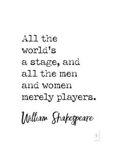 shakespeare quote about all the world's stage and all the men and women merley players