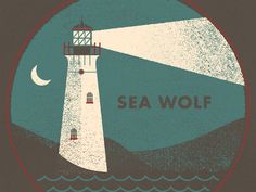 an image of a lighthouse with the words sea wolf on it